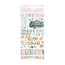 Pink Paislee Joyful Notes Thickers Stickers w/Gold Foil 82/Pkg - Phrase*