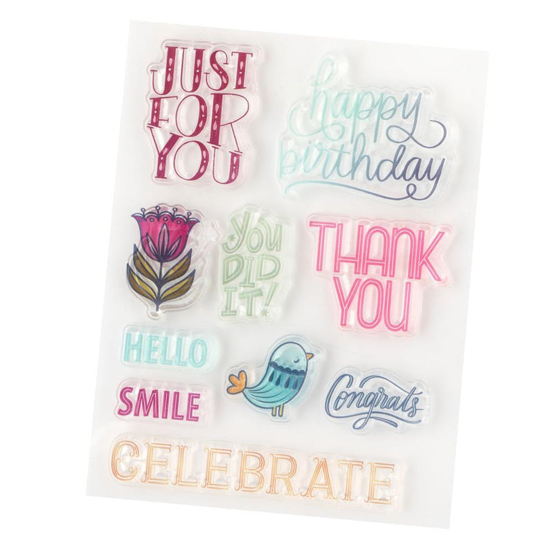 Pink Paislee Joyful Notes Clear Stamps 10/Pkg