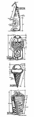 Tim Holtz Stampers Anonymous - Treats Blueprint Strip Stamps packaging showing the Treats Blueprint Strip Stamps blueprint strip cling stamp set design