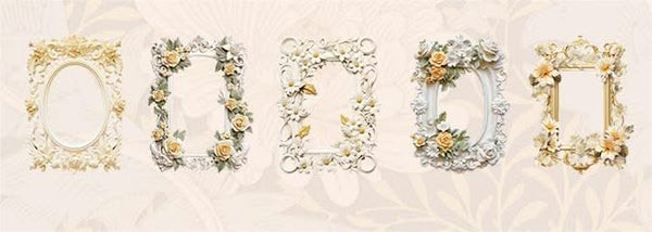 Poppy Crafts 3D Paper Floral Window Frames 10 Pack - Blooming Under The Moon*