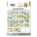 Card making pack with floral designs and product details on a white background