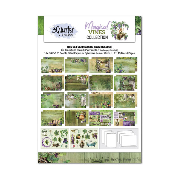3 Quarter Designs Card Making Pack 6"x 4" - Magic Vines