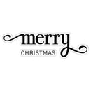 Merry Christmas text in a decorative font on a white background