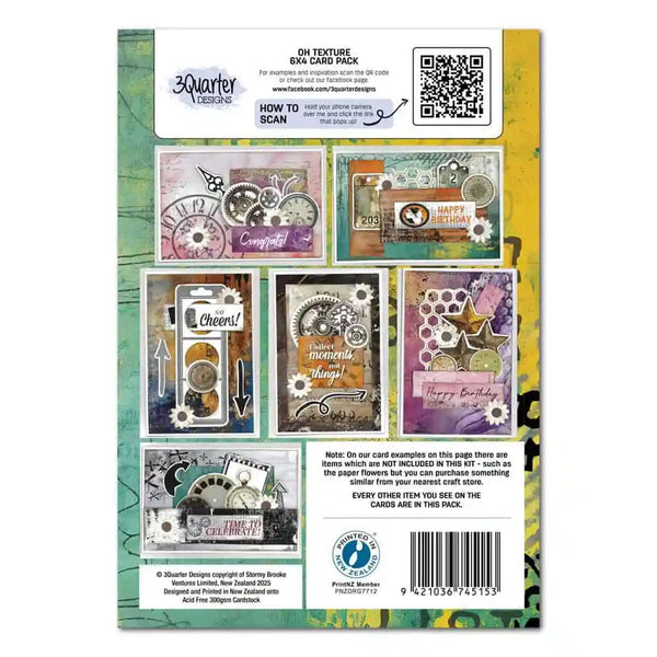 3 Quarter Designs Card Making Pack 6" x 4" - Oh Texture