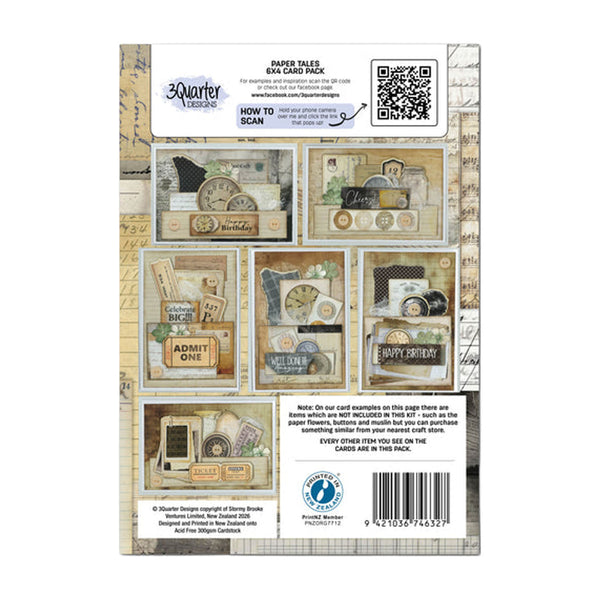 3 Quarter Designs Card Making Pack 6" x 4" - Paper Tales