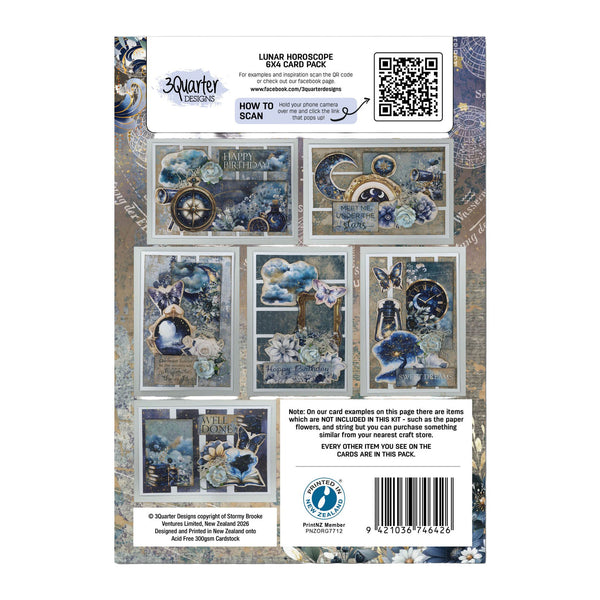 3 Quarter Designs Card Making Pack 6" x 4" - Lunar Horoscopes