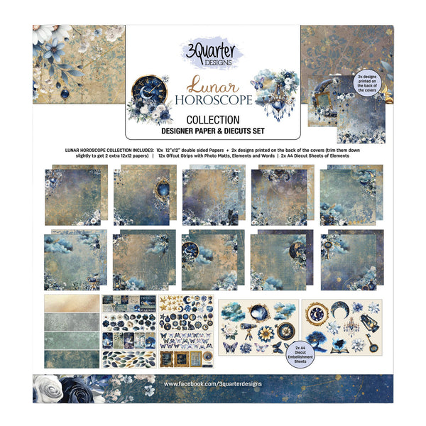 3 Quarter Designs Collection Pack 12" x 12" - Lunar Horoscopes