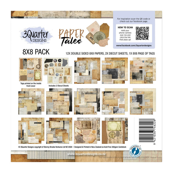 3 Quarter Designs Collection Pack 8" x 8" - Paper Tales