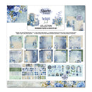 Designer paper and diecuts set with blue floral and architectural elements, featuring '3Quarter Design' branding.