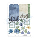 Packaging of paper sheets with floral designs and text on a white background