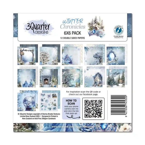 3 Quarter Designs Paper Pack 6" × 6" - Winter Chronicles