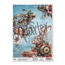 3 Quarter Designs Rice Paper A4 - Floral Mechanica