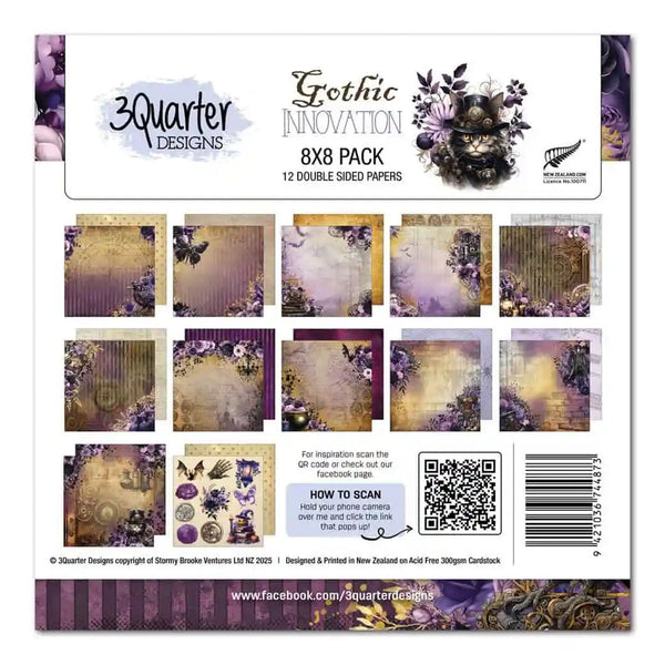 3 Quarter Designs Scrapbook Paper Pack 8" x 8" - Gothic Innovation