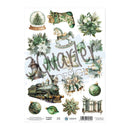 Sheet of decorative stickers with Christmas-themed designs on a white background