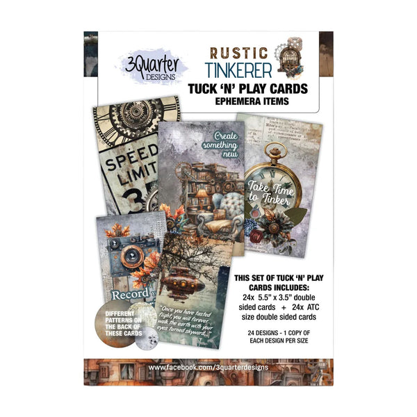 3 Quarter Designs Tuck ‘N’ Play Cards - Rustic Tinkerer