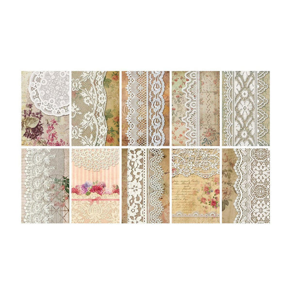 Poppy Crafts Vintage Delicate Lace Scrap Paper Pack #3