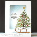 Penny Black Slapstick Cling Rubber Stamp - Tree Sleigh*