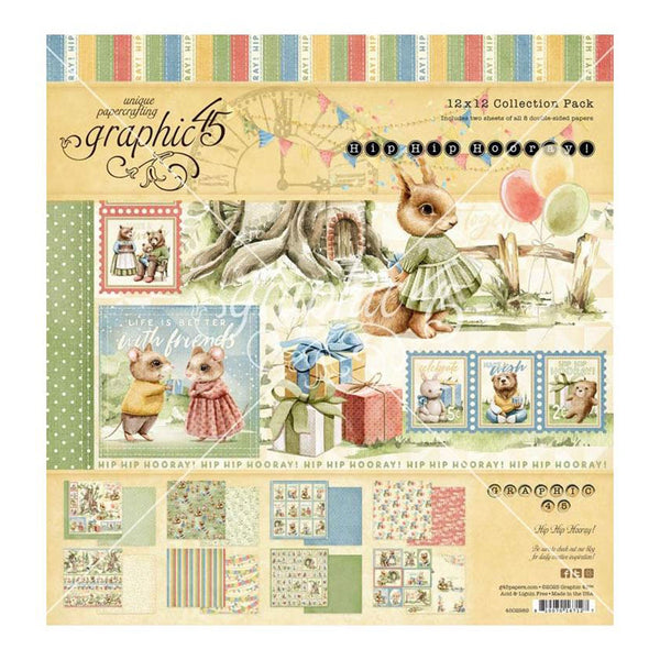 Graphic 45 Collection Pack 12"x 12" - Hip Hip Hooray