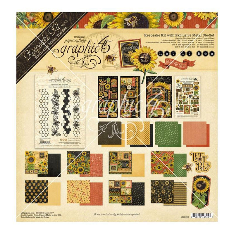 Graphic 45 Keepsake Kit With Exclusive Metal Die-Set - Let it Bee