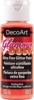DecoArt Glamour Dust Glitter Paint 2oz - Sizzling Red*