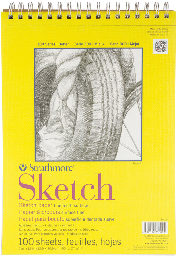 Strathmore Sketch Spiral Paper Pad 9"X12" 100 Sheets*