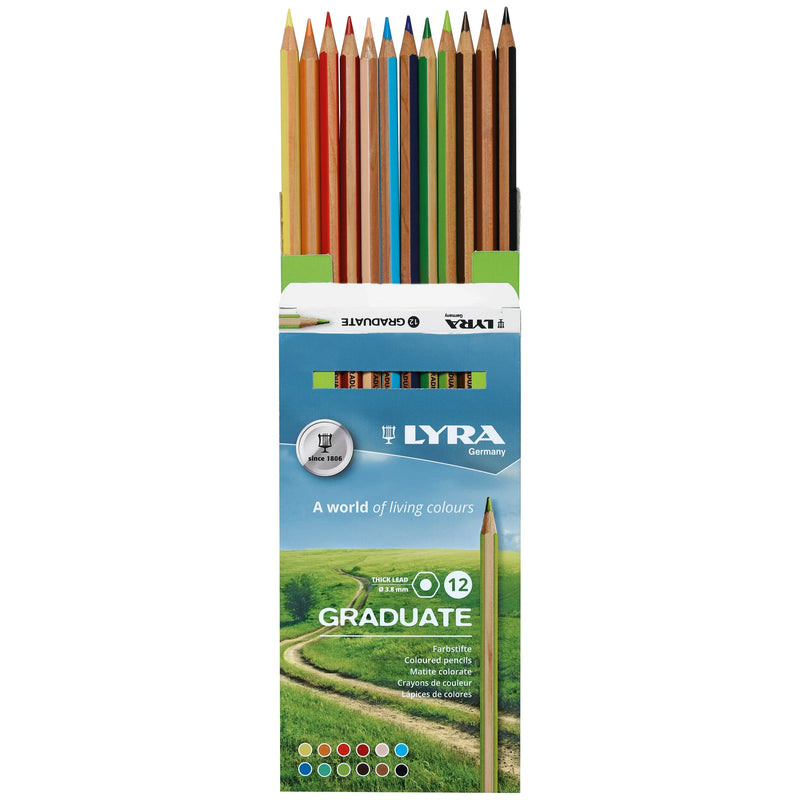 Lyra Graduate Coloured Pencils 12/Pkg Assorted Colours*