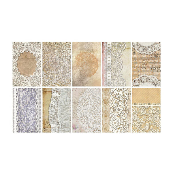 Poppy Crafts Vintage Delicate Lace Scrap Paper Pack #4