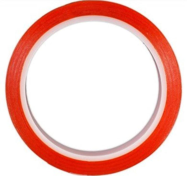 The Stickmaster Red Clear Double-Sided Tape Heat Resistant - 6mm x 10m