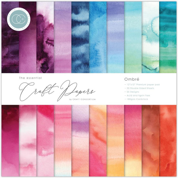 Craft Consortium Double-Sided Paper Pad 12"X12" 30/Pkg Ombre*