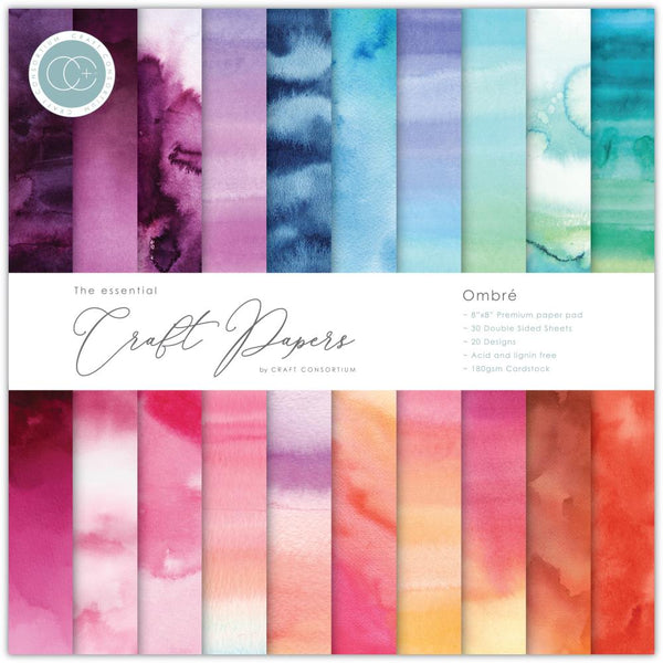 Craft Consortium Double-Sided Paper Pad 8"X8" 30/Pkg Ombre*