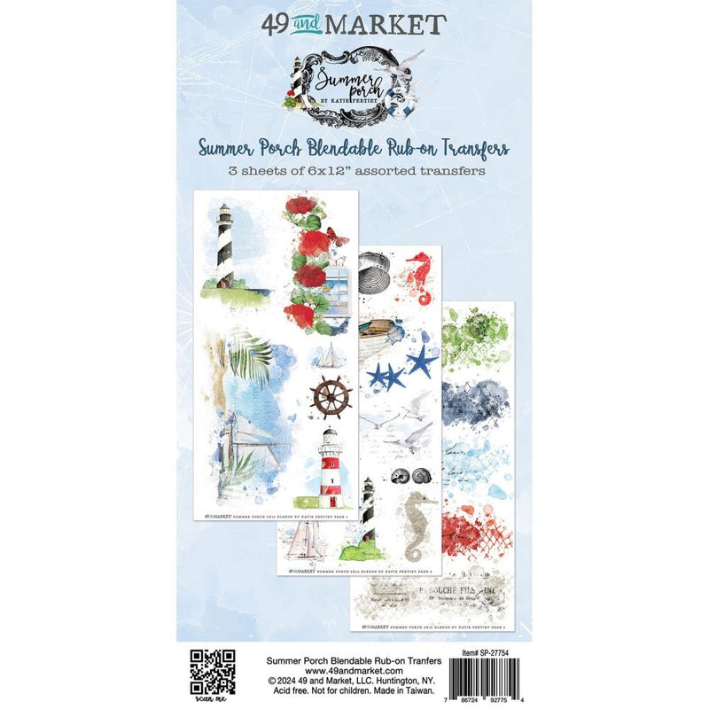 49 And Market Summer Porch Rub-on Transfer Set Blendable*