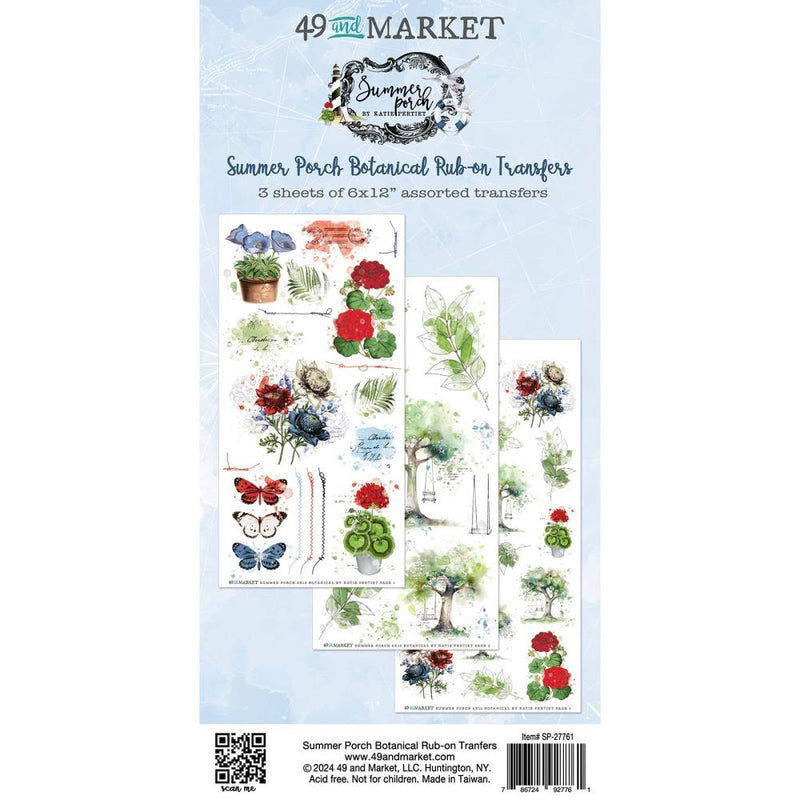 49 And Market Summer Porch Rub-on Transfer Set Botanical*