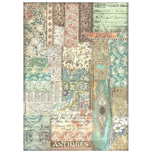 Stamperia Assorted Rice Paper A4 6/Sheets - Brocante Antiques