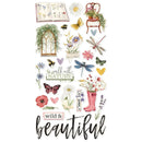 Simple Vintage Meadow Flowers Chipboard Stickers 6"X12"*