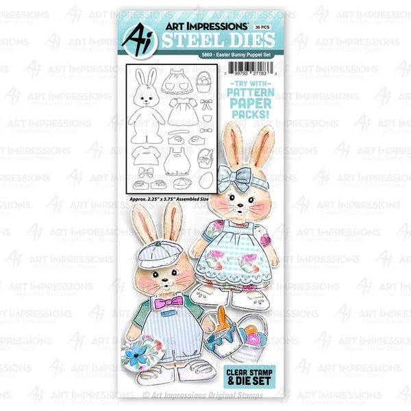 Art Impressions Holiday Stamp & Die Set Easter Bunny Puppet*