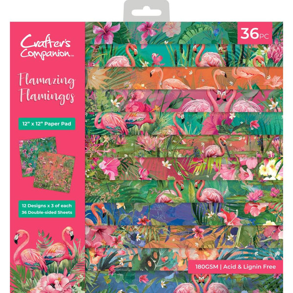 Crafter's Companion Paper Pad 12"X12" Flamazing Flamingos*