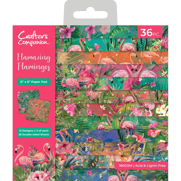 Crafter's Companion Paper Pad 6"X6" Flamazing Flamingos