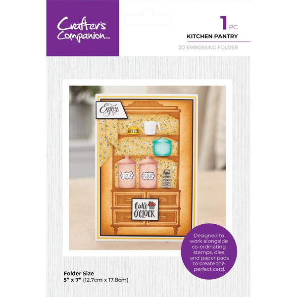 Crafter's Companion Kitchen 2D Embossing Folder 5"X7" Kitchen Pantry