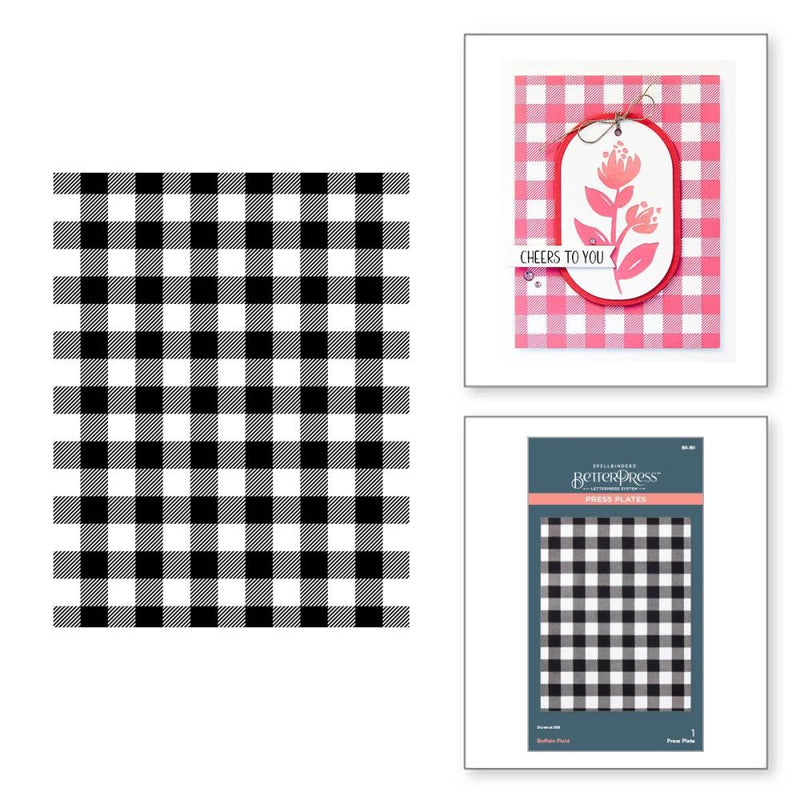 Spellbinders BetterPress Press Plate Buffalo Plaid*