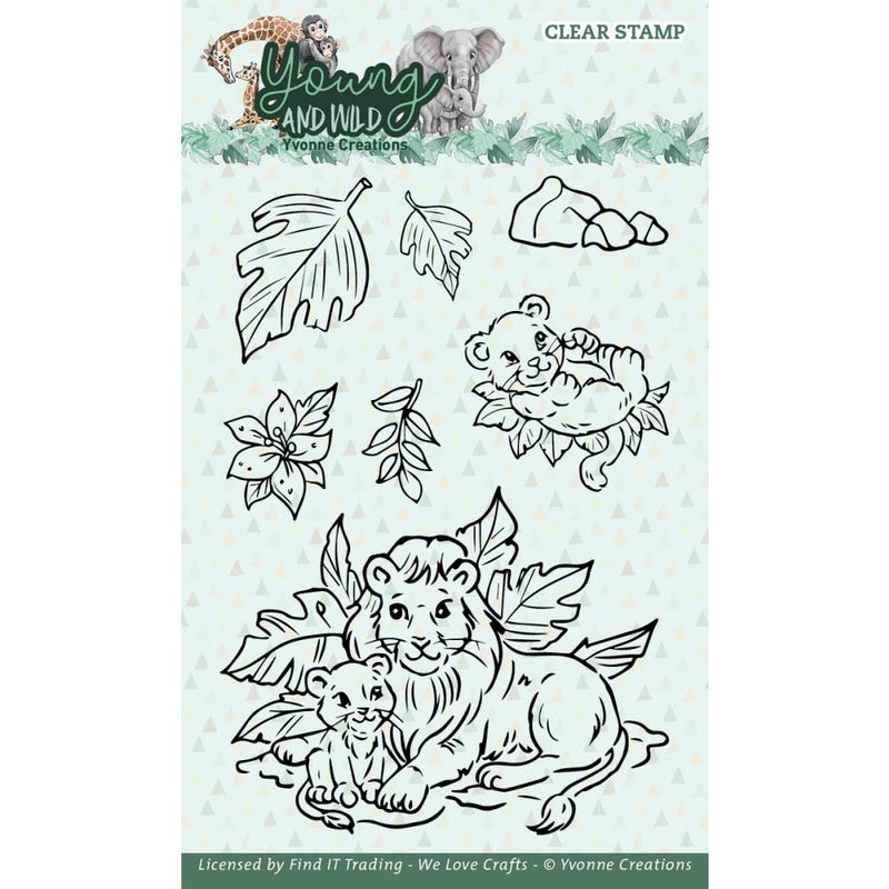 Find It Trading Yvonne Creations Clear Stamps Lion, Young And Wild