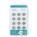 We R Charm Stapler Charm 12/Pkg Silver Round With Leaf Emboss*