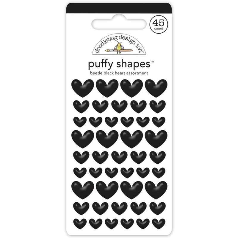 Doodlebug Puffy Stickers Beetle Black Heart - 7720*