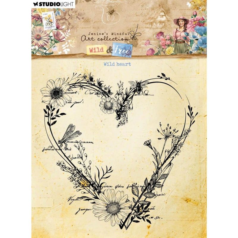 Studio Light Jenine's Mindful Art Wild & Free Clear Stamp Nr. 670, Wild Heart