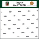 Carta Bella Stencil 6"X6" Eat Sleep Fish Repeat, Gone Fishing*