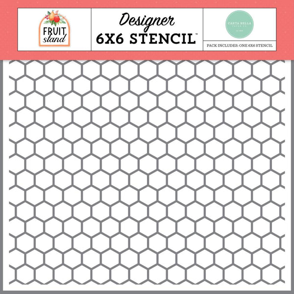 Carta Bella Stencil 6"X6" Sweet As Honeycomb, Fruit Stand*