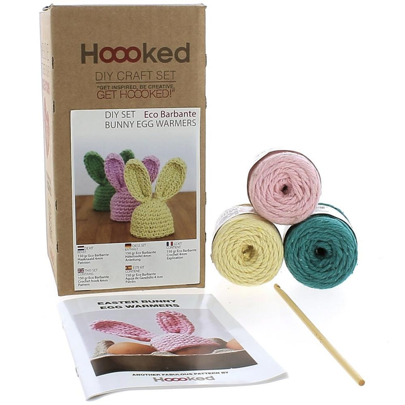 Hoooked Amigurumi DIY Kit W/Eco Barbante Yarn Happy Easter Bunny Egg Warmers*