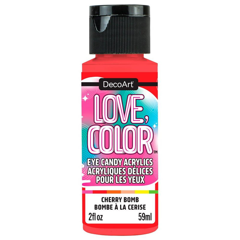 DecoArt Love Colour Eye Candy Acrylic Paint 2oz - Cherry Bomb