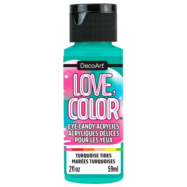 DecoArt Love Colour Eye Candy Acrylic Paint 2oz - Turquoise Tides