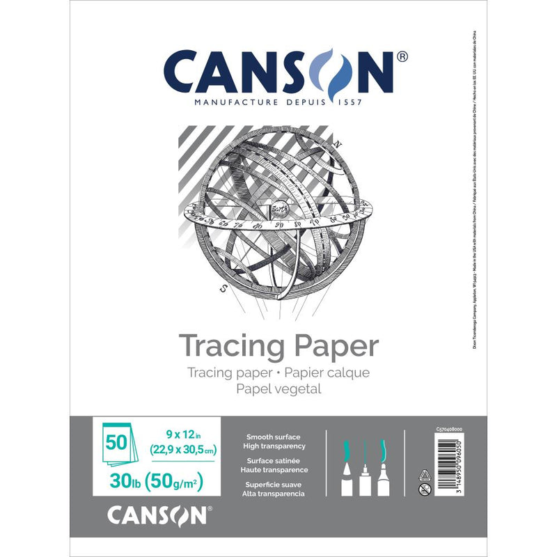 Canson Artist Series Tracing Paper Pad 9"X12" 50 sheets