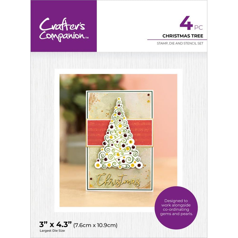 Crafter's Companion Stamp, Die And Stencil Set Christmas Tree